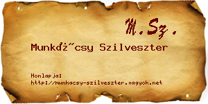 Munkácsy Szilveszter névjegykártya